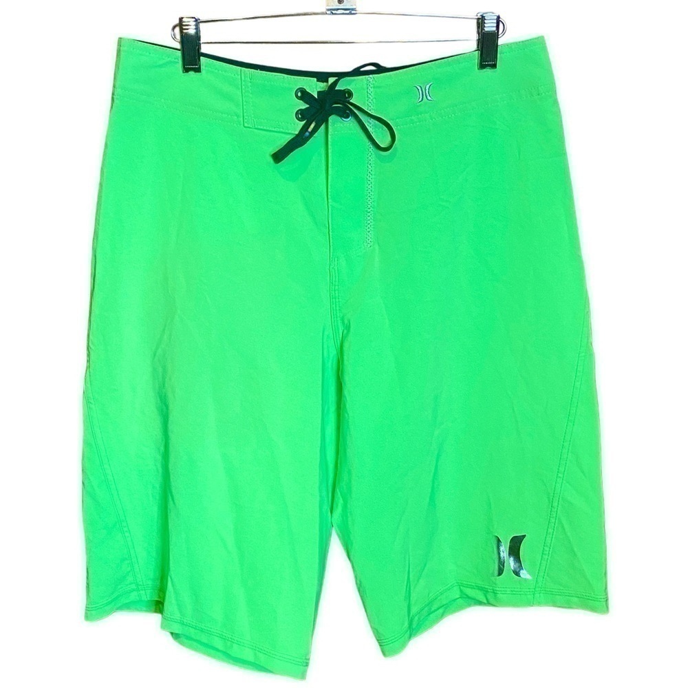 NWT Hurley Men's Phantom Solid 20" Stretch Board Shorts Size 30 lime green